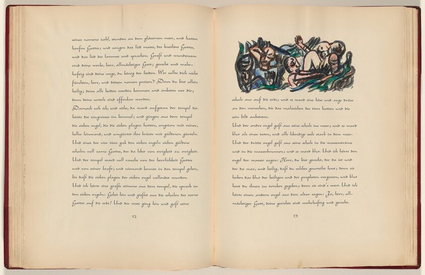 Johannes, Offenbarung, Kapitel 16, Vers 3 (John, Revelation, Chapter 16, Verse 3) (in-text plate, page 53) from Apokalypse (Apocalypse)