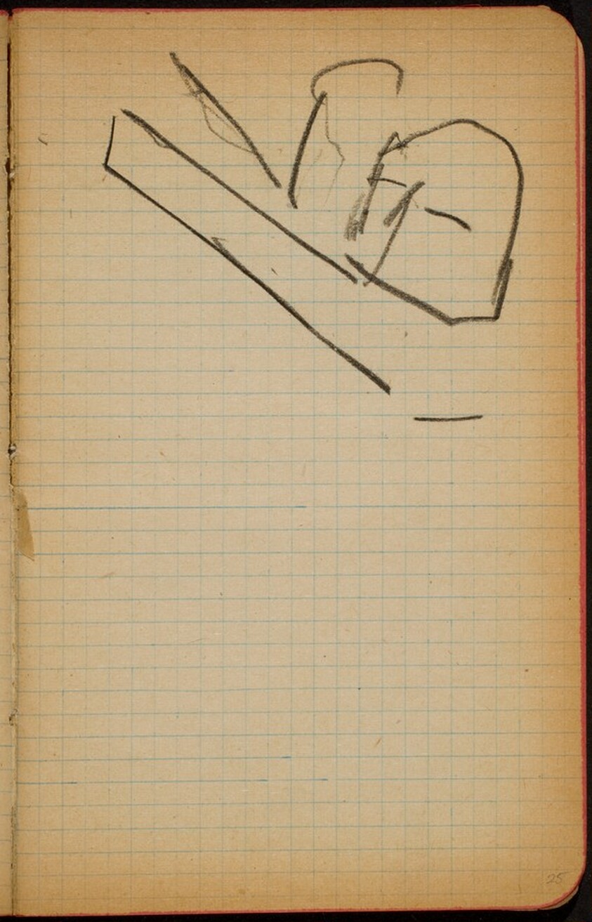 Begonnene Studie, wohl Tanzende (Initial Sketch, Probably Dancers) [p. 25]