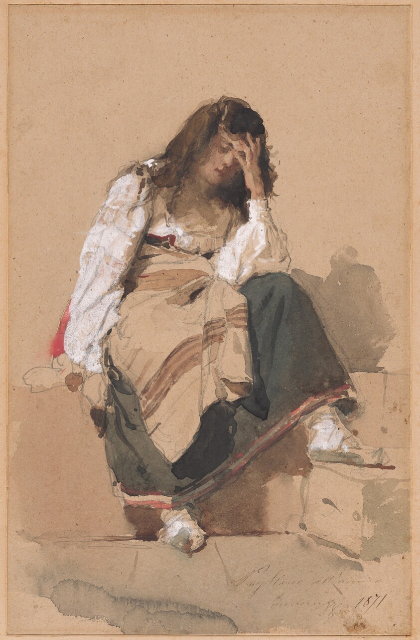 A Seated Peasant Girl in Contemplation