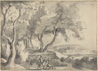 Horseman and Attendants at the Edge of a Wood, Roelant Roghman