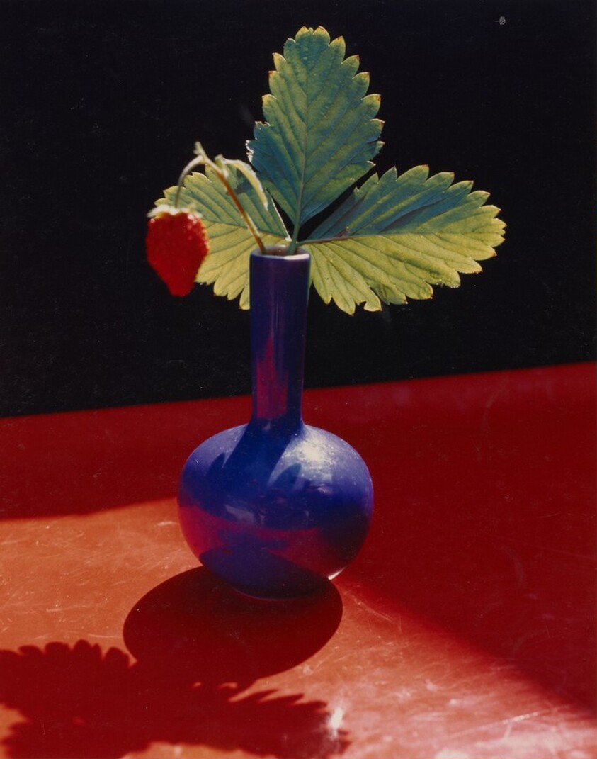 Strawberry in Blue Vase