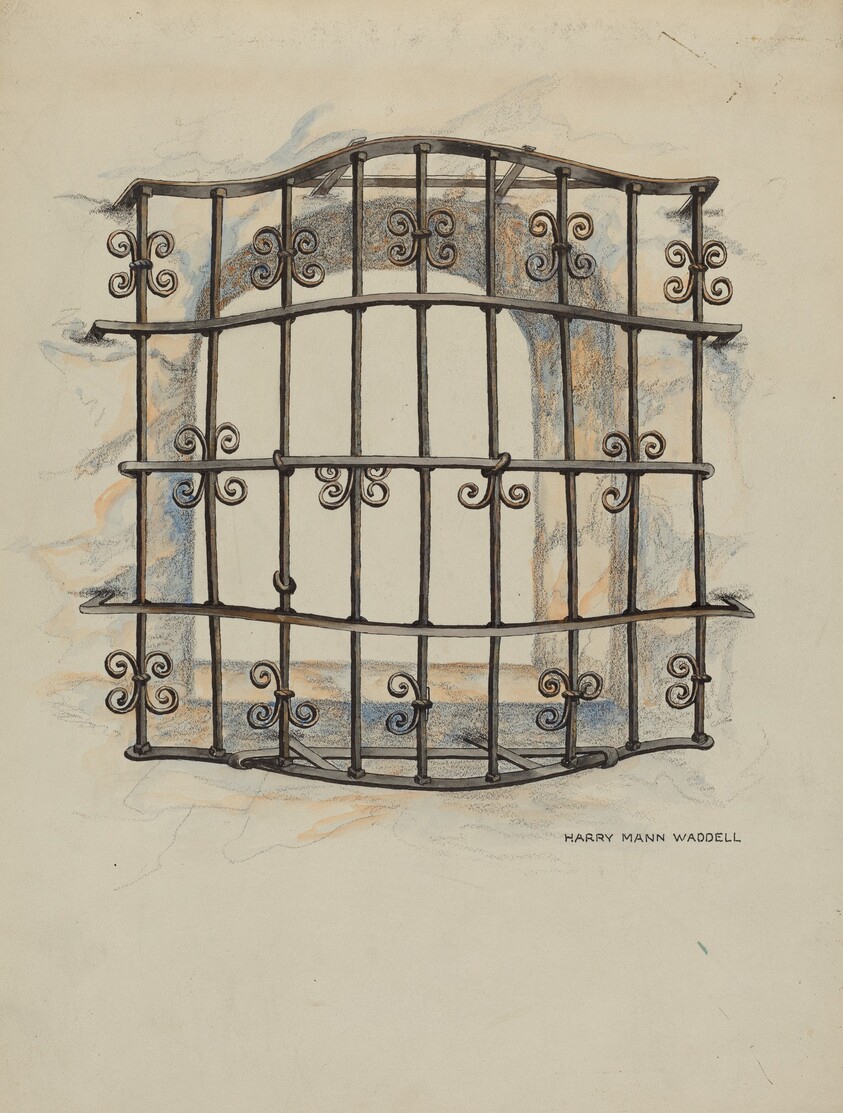 Iron Grille at Window: Restoration Drawing