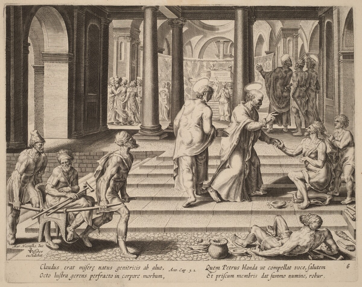 Saints Peter and John Heal a Cripple at the Gate of the Temple