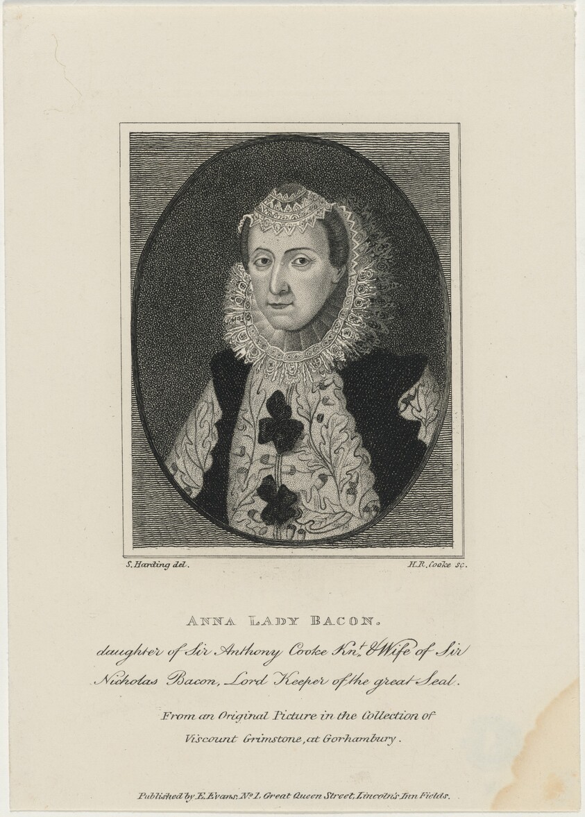 Anna, Lady Bacon, Daughter of Sir Anthony Cooke and Wife of Sir Nicolas Bacon