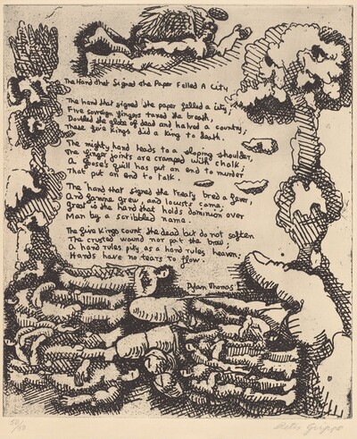 The Hand that Signed the Paper Felled a City from 21 Etchings and Poems