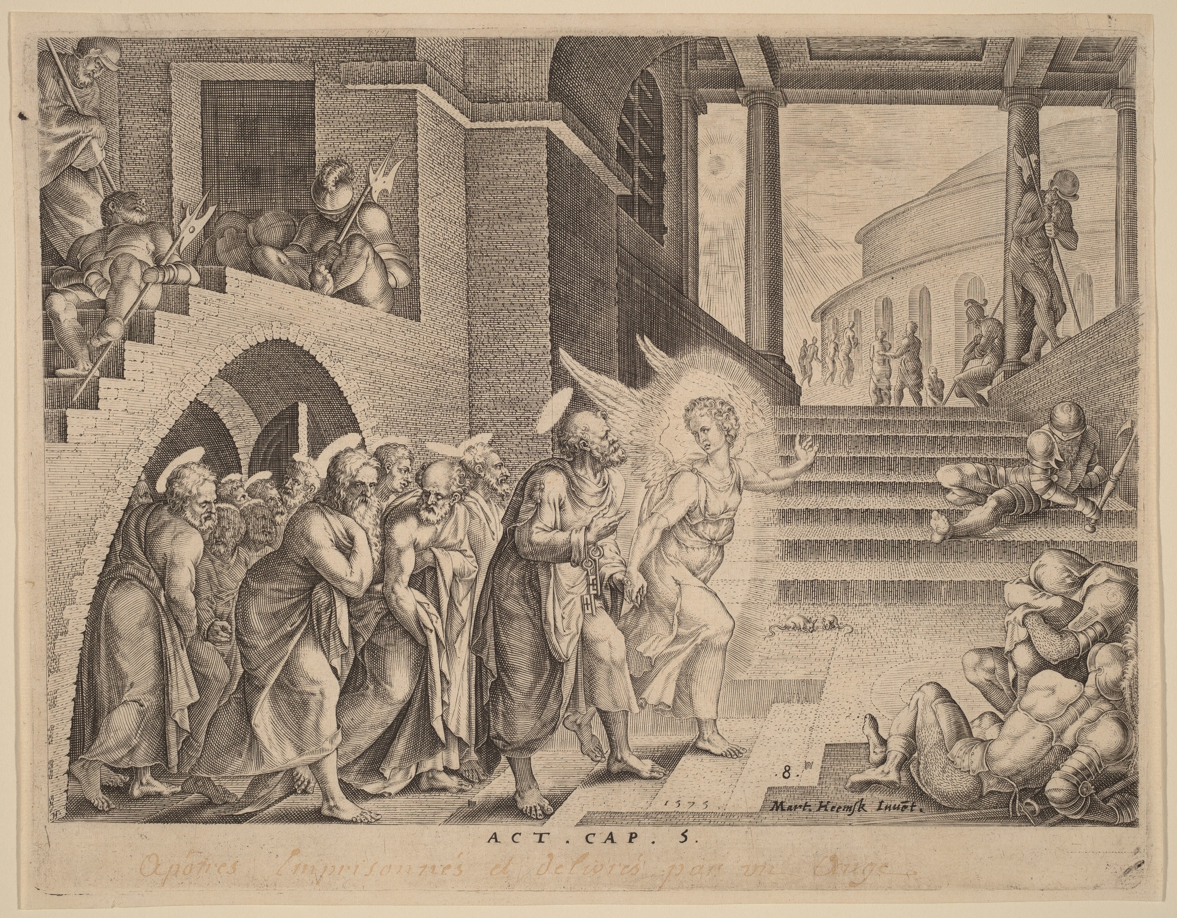 The Apostles Delivered from Prison by an Angel by Philip Galle