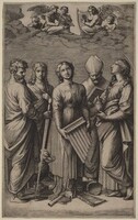 Saint Cecilia, Marcantonio Raimondi after Raphael, c. 1515/1516