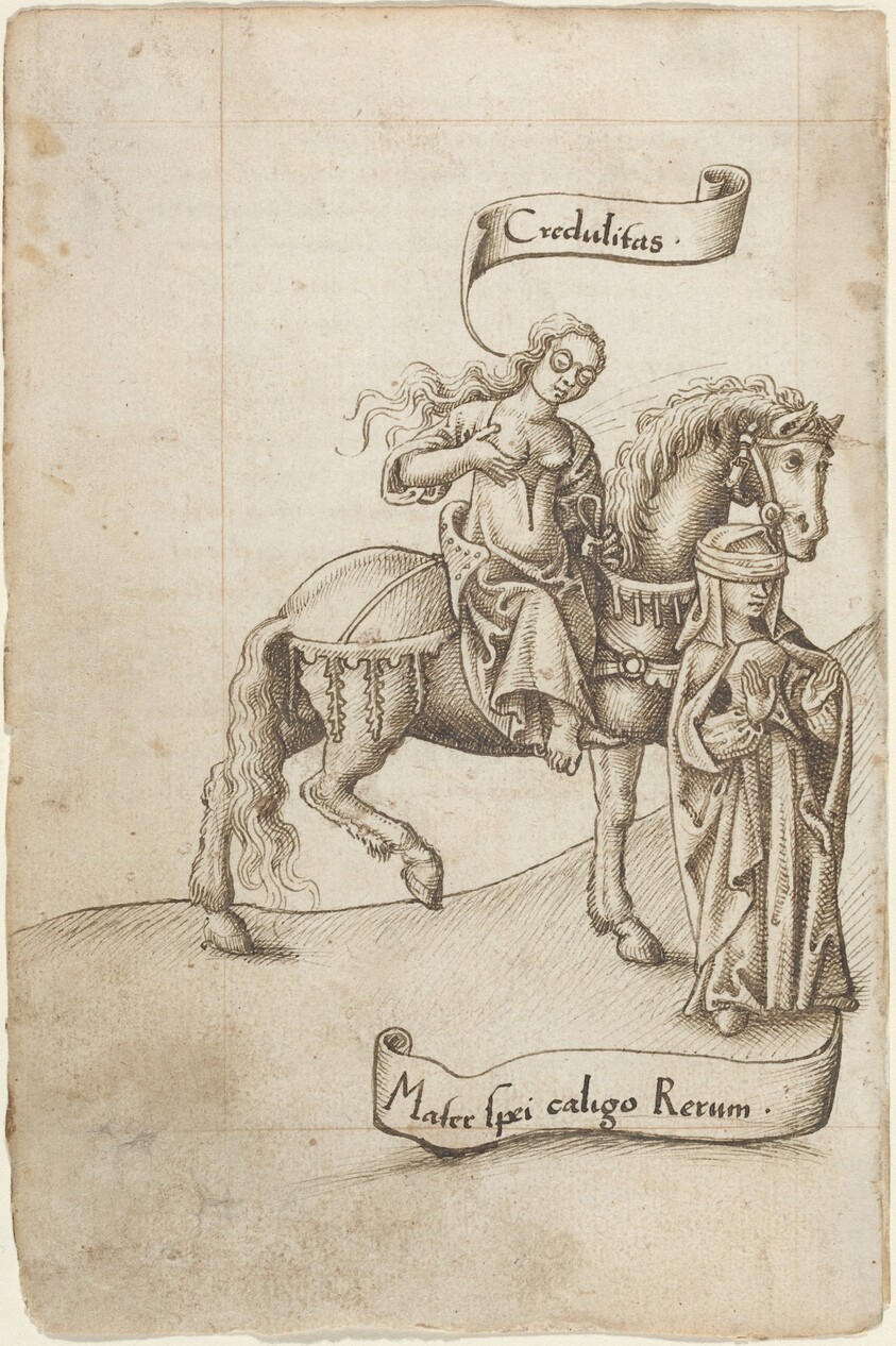 Credulity Preparing to Nurse the Mother of Hope [fol. 18 verso]