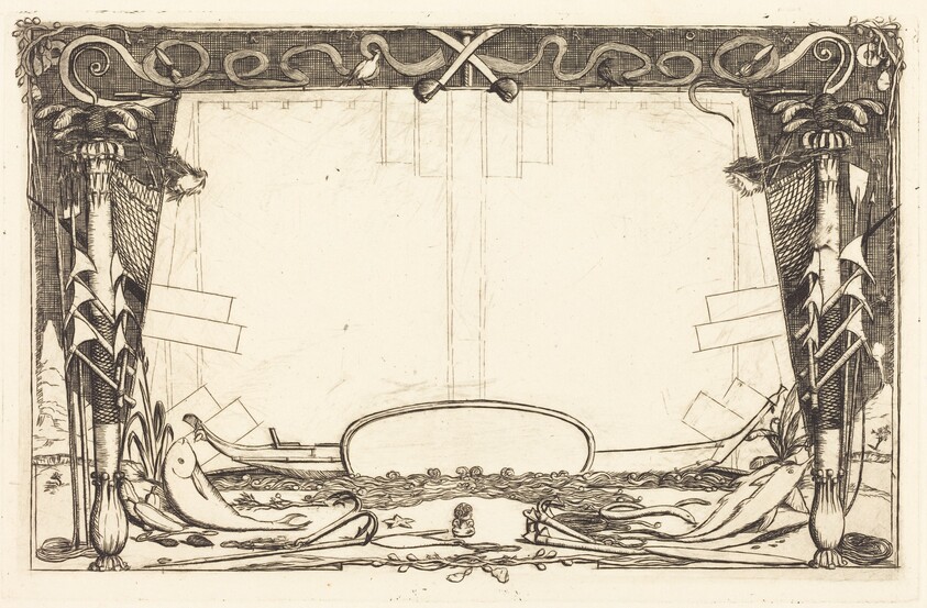Couverture du "Voyage à la nouvelle Zélande" (Cover for the Set of Etchings Entitled "A Voyage to New Zealand")