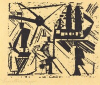 Marine with Sun (Marine mit Sonne), Lyonel Feininger, 1918