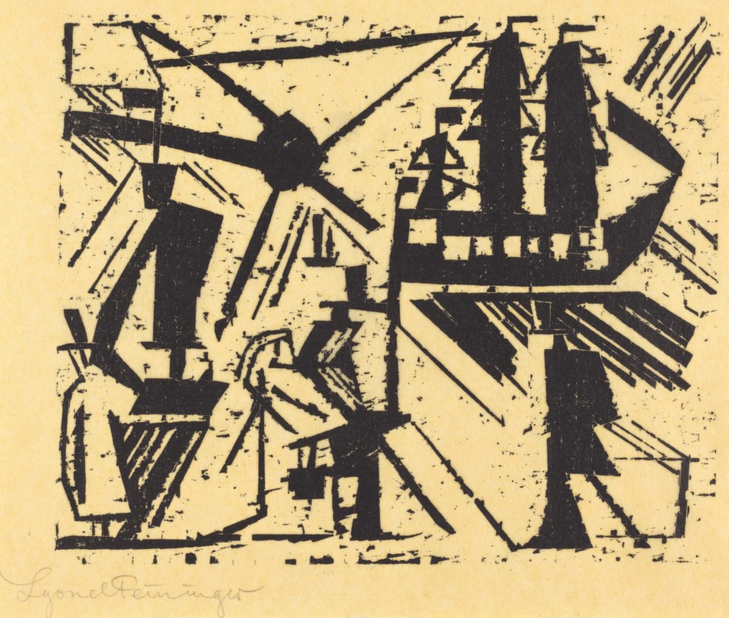 Marine with Sun (Marine mit Sonne), Lyonel Feininger, 1918