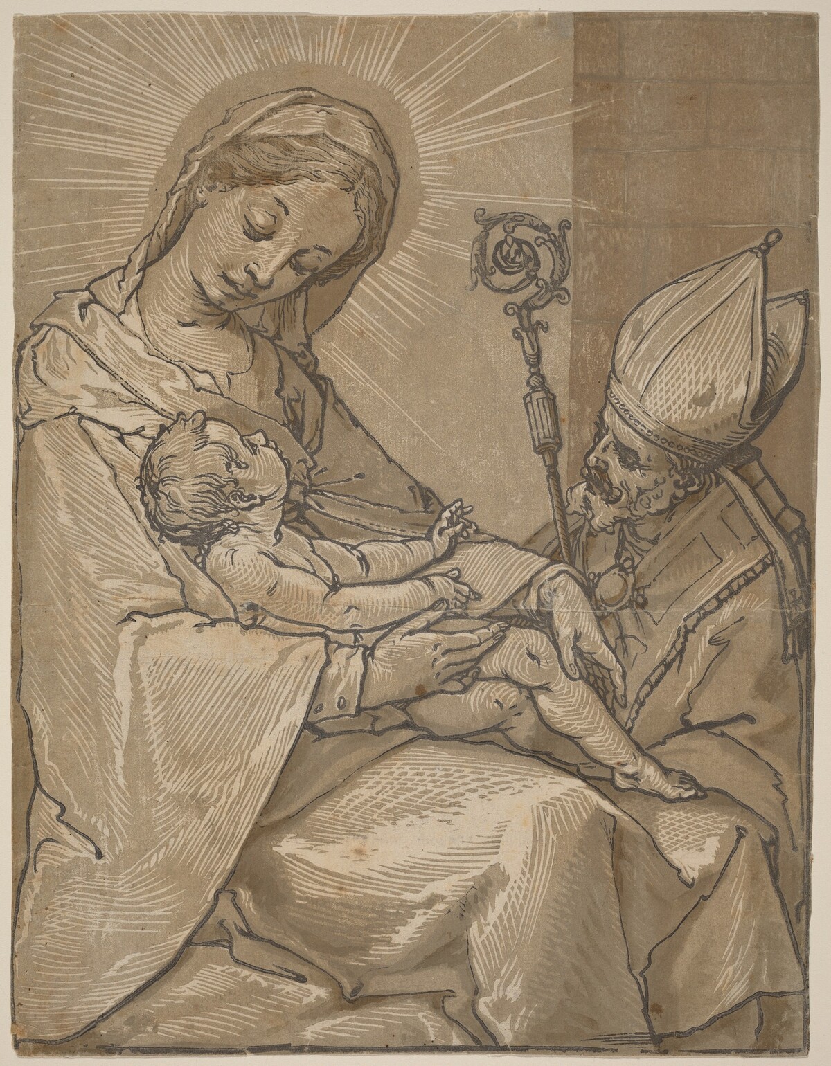 Madonna and Child with a Bishop