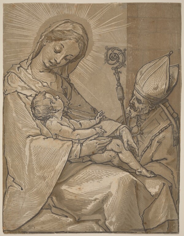 Madonna and Child with a Bishop
