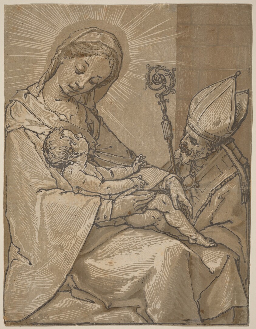 Madonna and Child with a Bishop