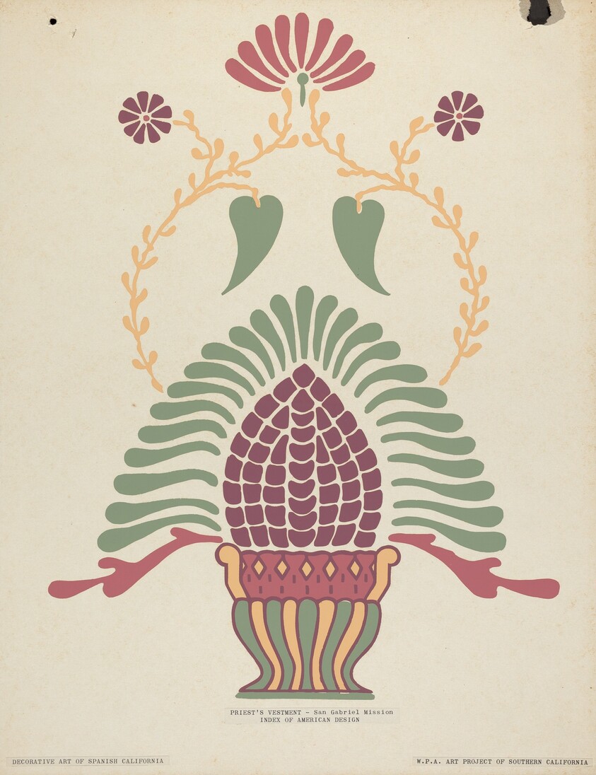 San Gabriel Mission Priest's Vestment from the portfolio "Decorative Art of Spanish California"