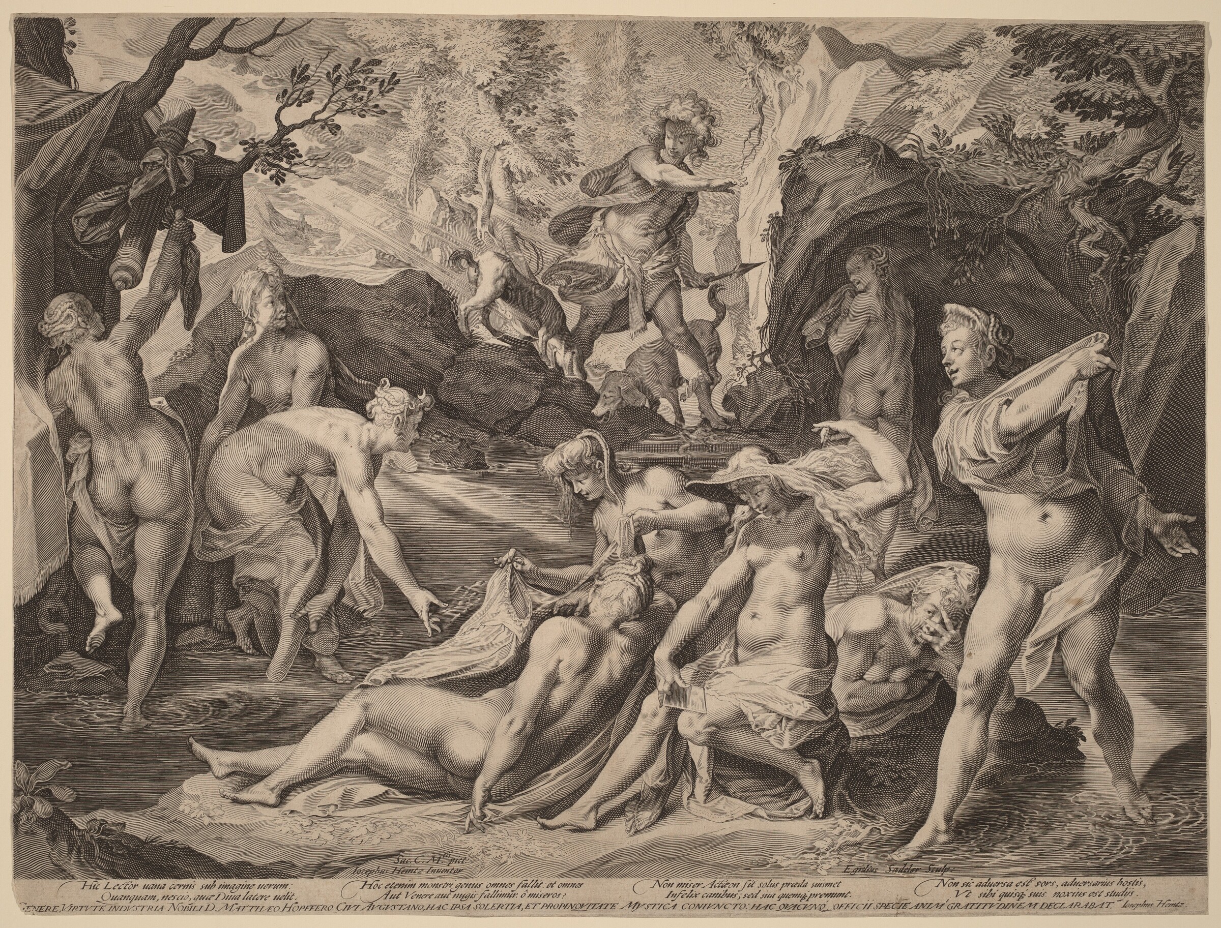 Diana Surprised by Actaeon, Aegidius Sadeler II after Joseph Heintz the Elder