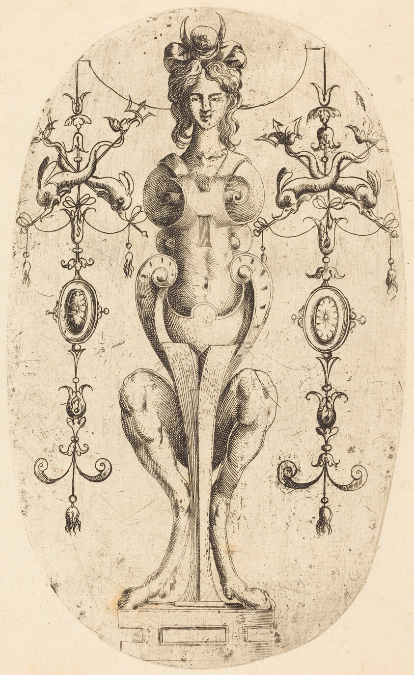 Sphinx Wearing a Crescent on Her Head