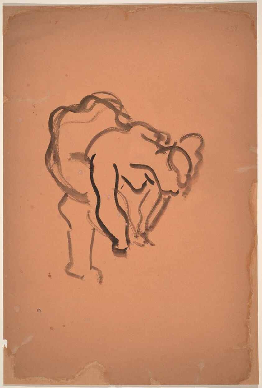 Woman Tying Her Shoelace [verso]