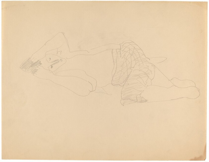 Woman Reclining to the Left, Hands Raised to Head