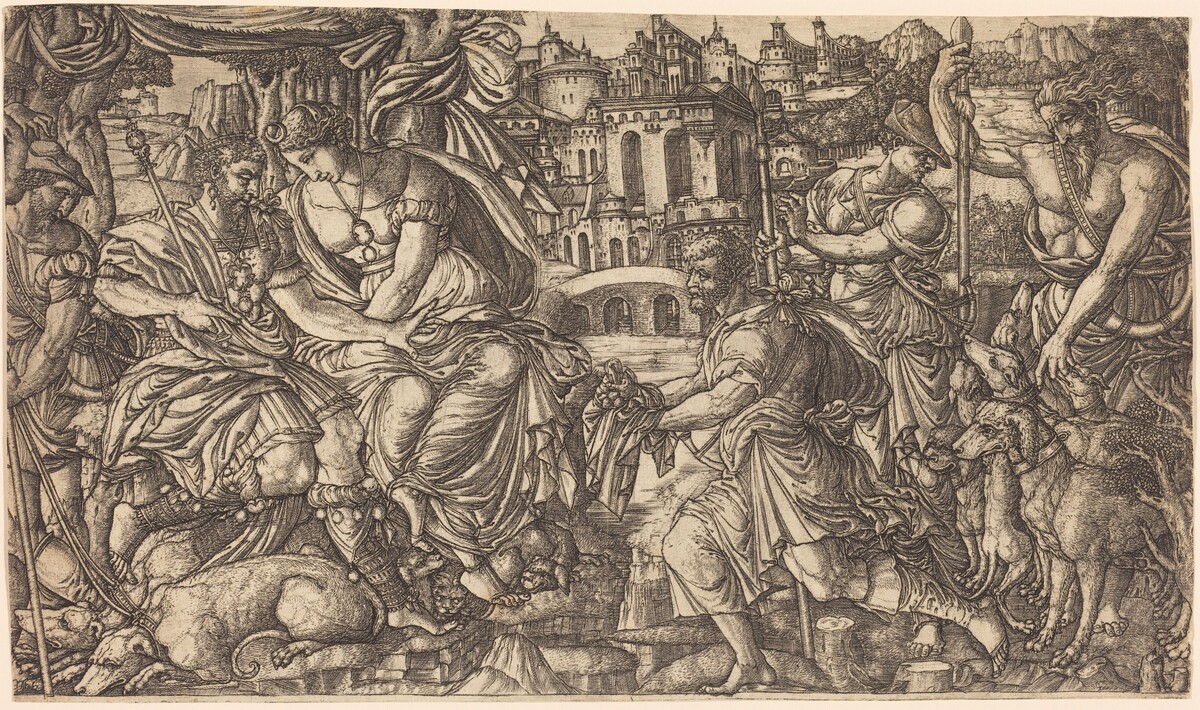A King and Diana Receiving Huntsmen