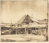 Moore's Yard, Cambridge, Muirhead Bone, 1903