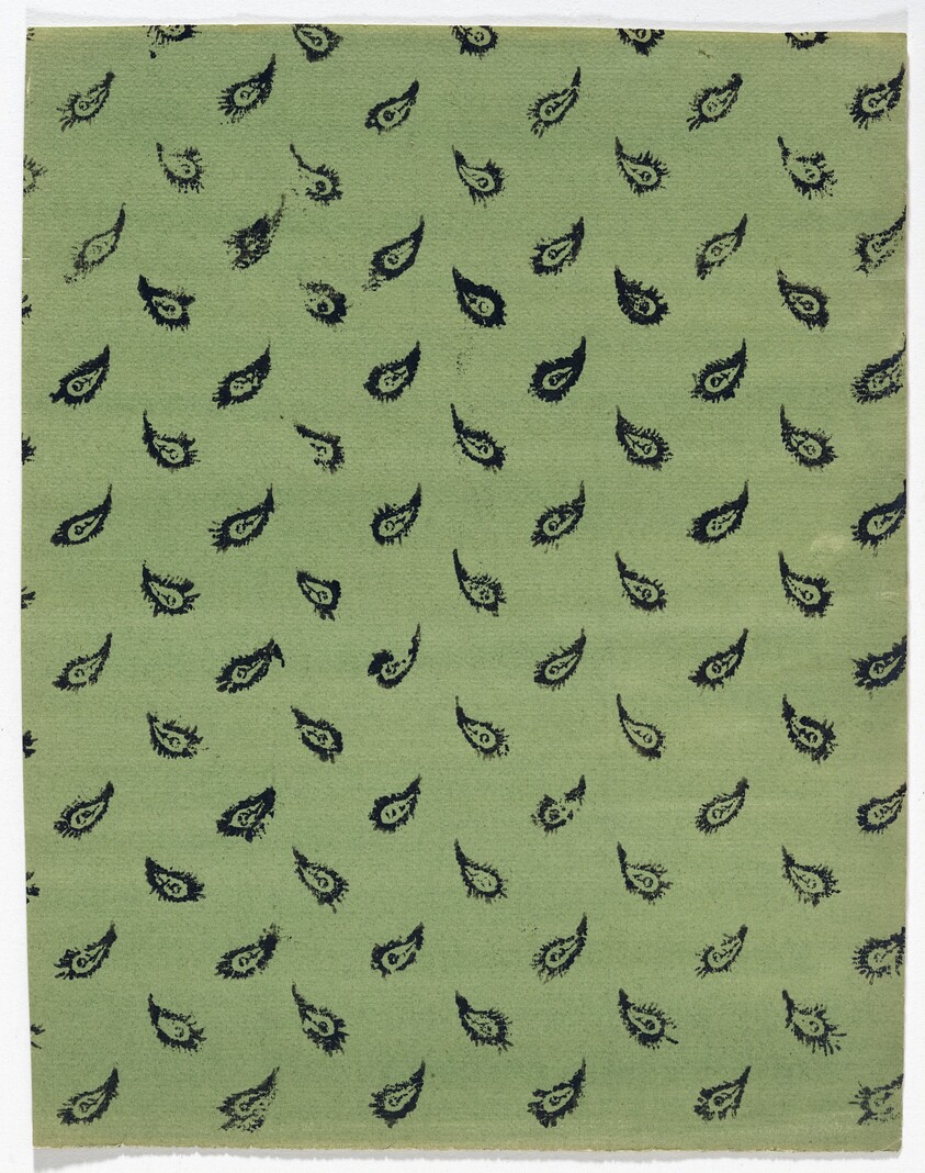 Endpaper with Feather Design