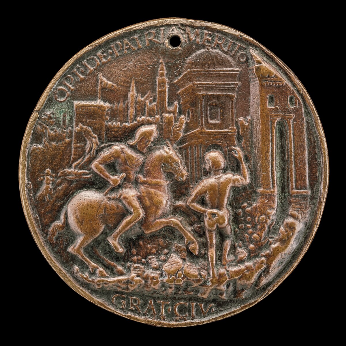 Andrea Gritti on Horseback before a Breached City Wall [reverse]