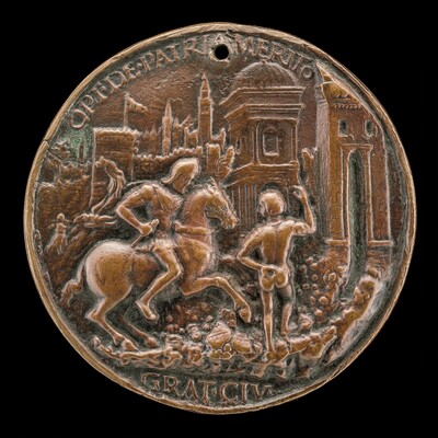 Andrea Gritti on Horseback before a Breached City Wall [reverse]
