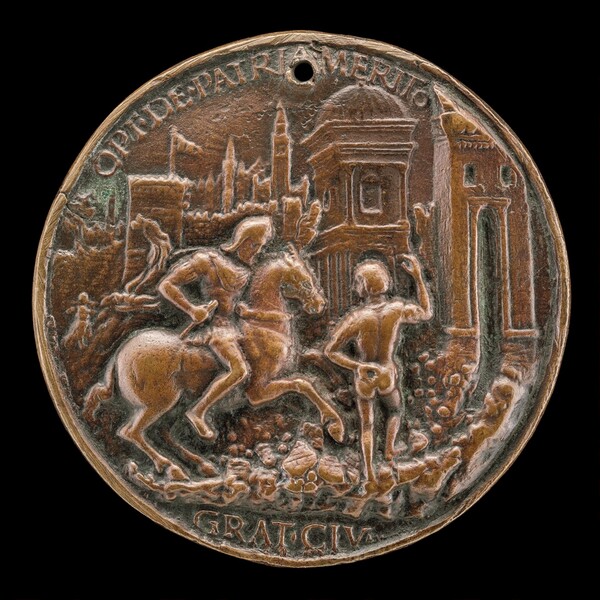 Andrea Gritti on Horseback before a Breached City Wall [reverse]