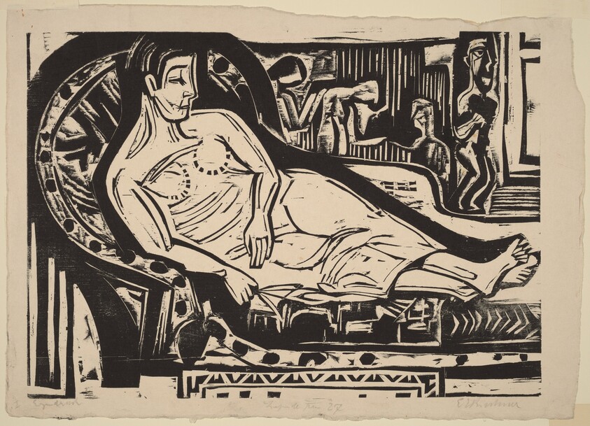Woman Lying on a Sofa