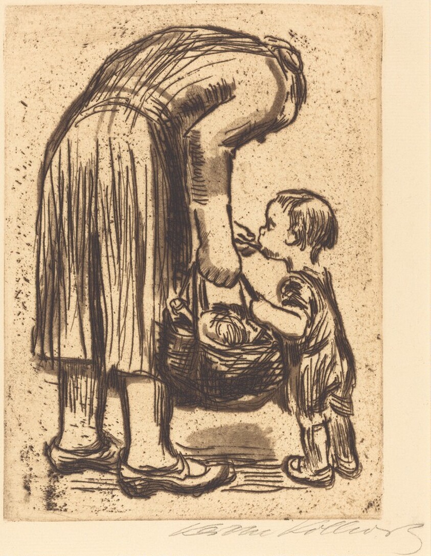 Return from Market (Stehende Mutter, ihr Bublein futternd)