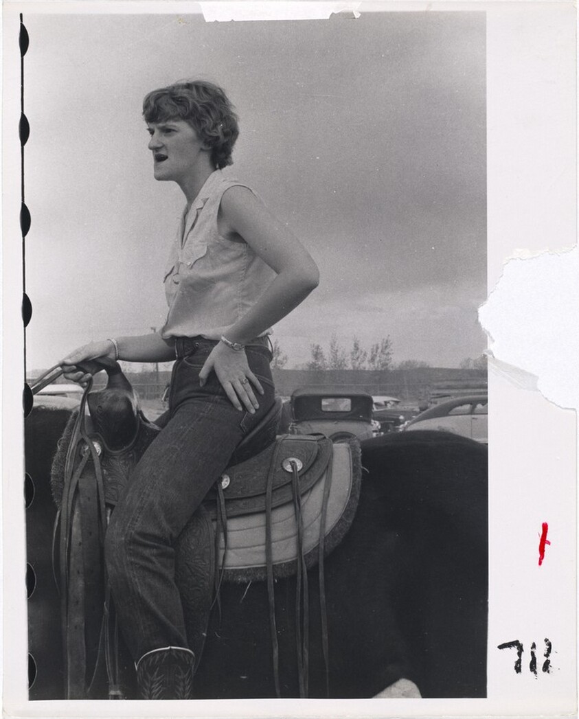 Woman on horseback--Casper, Wyoming