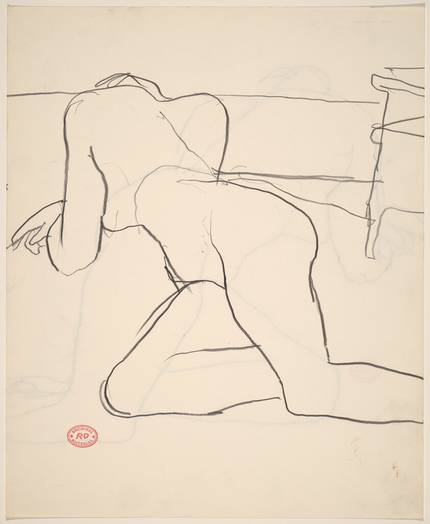 Untitled [reclining nude turning to rest on her arms]