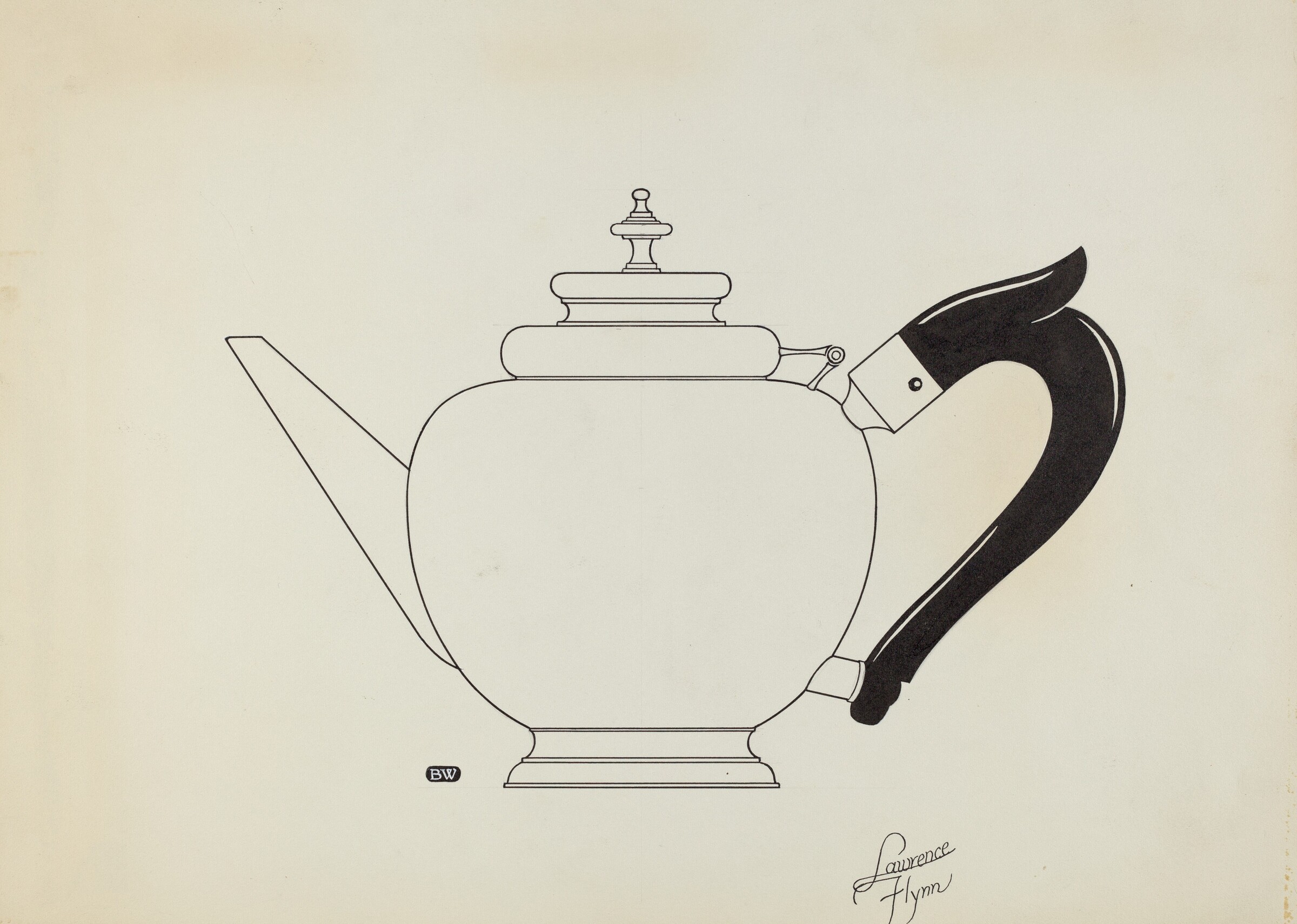 Silver Teapot, Lawrence Flynn, c. 1936
