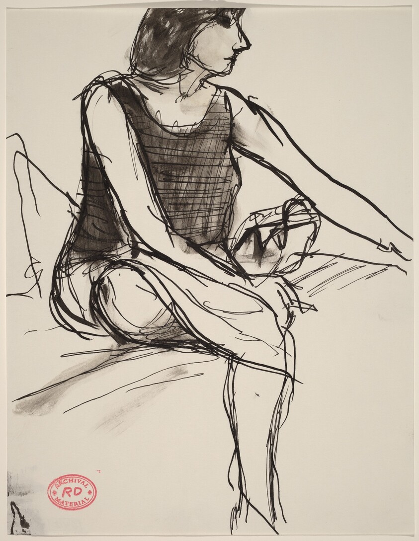 Untitled [woman with cigarette seated beside her purse]