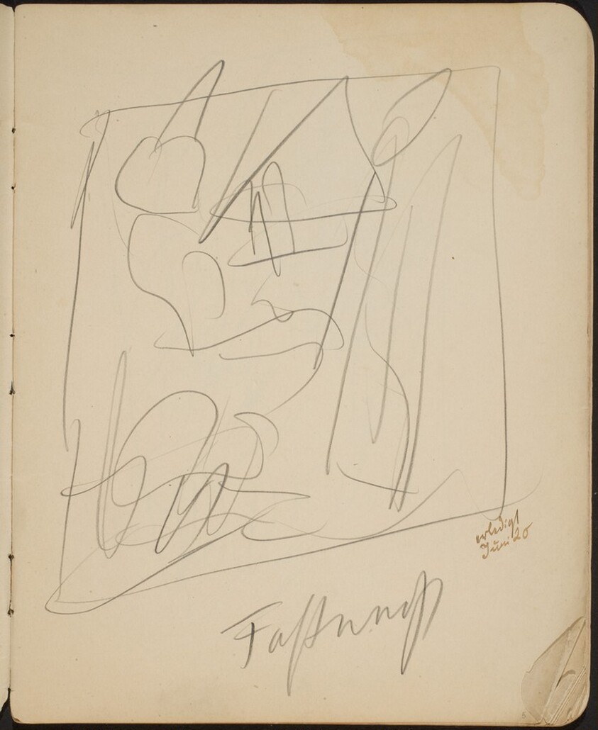 Kompositionsskizze (Sketch with Inscription) [p. 5]