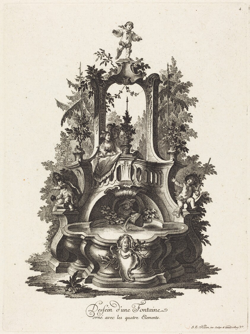 Dessein d'une Fontaine orné avec les quatre Elements (Design for a Fountain Decorated with the Four Elements)