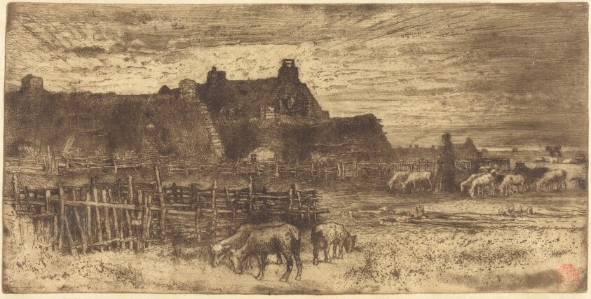 Les Bergeries, Soleil Couchant (Pastoral Scene, Setting Sun)