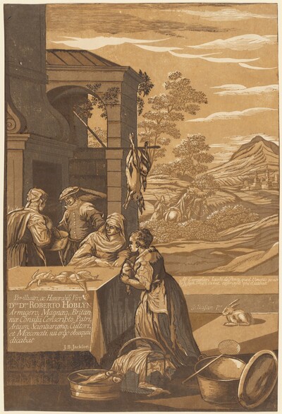 Dives and Lazarus (Left Panel)