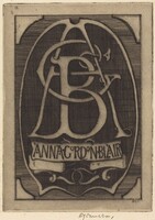 Bookplate of Anna Gordon Blair, David Young Cameron, 1911