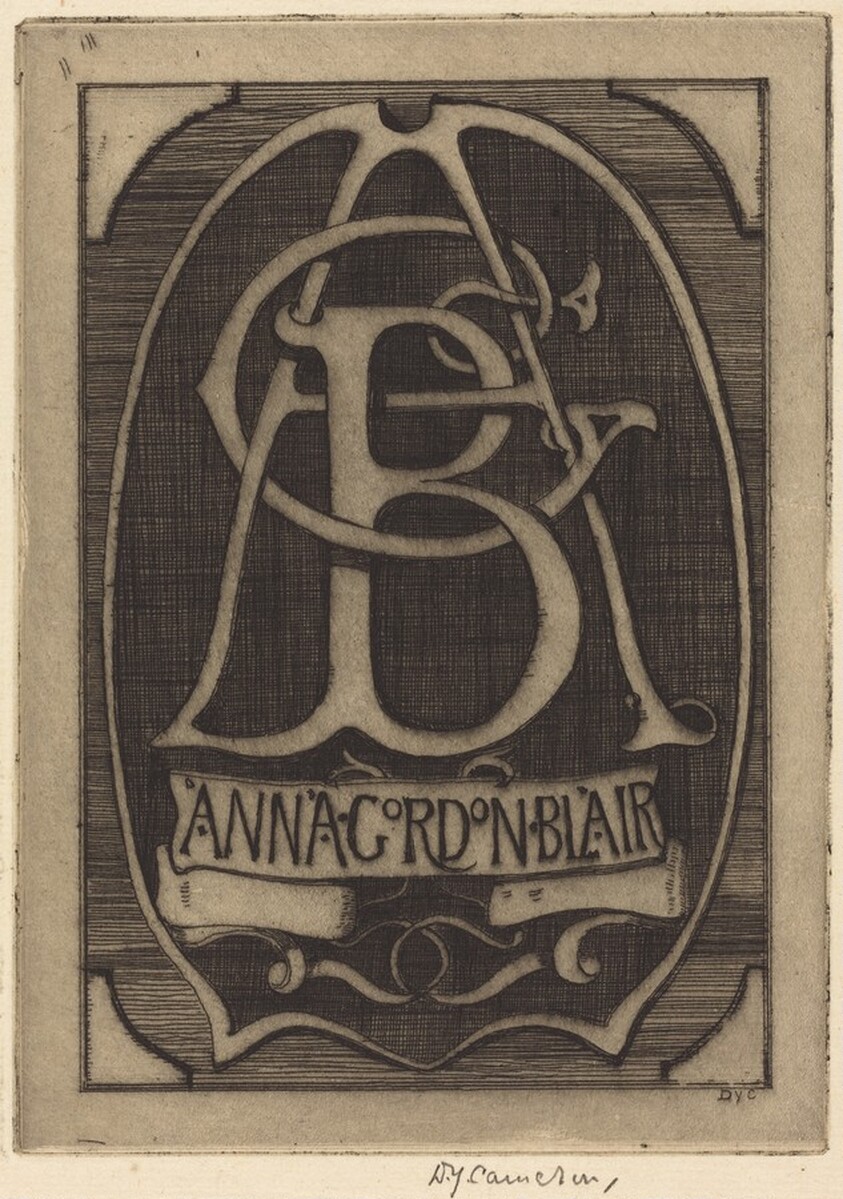 Bookplate of Anna Gordon Blair