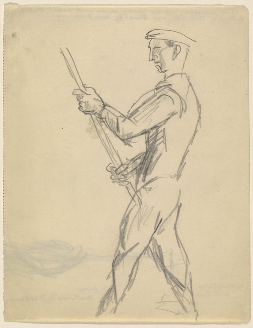 Young Man Holding a Pole