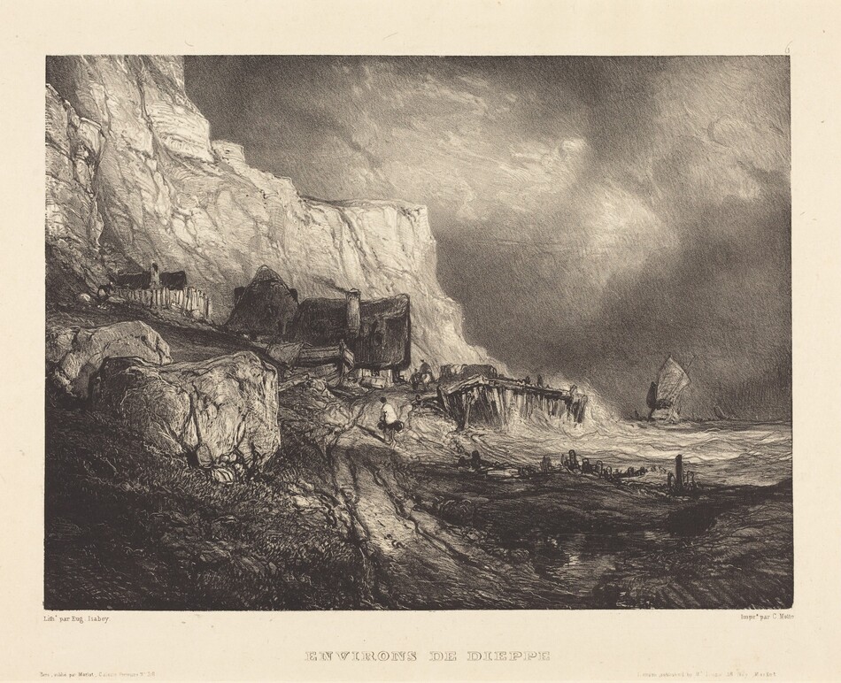 A Coast Road with Cliffs in the North of France by Eugène Isabey