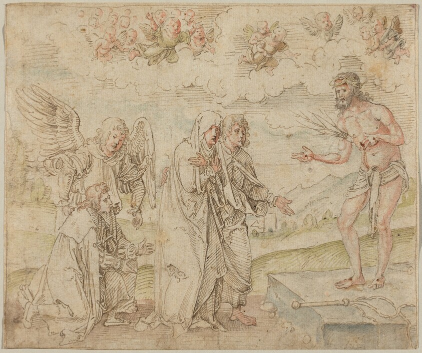 Mary and John before the Man of Sorrows