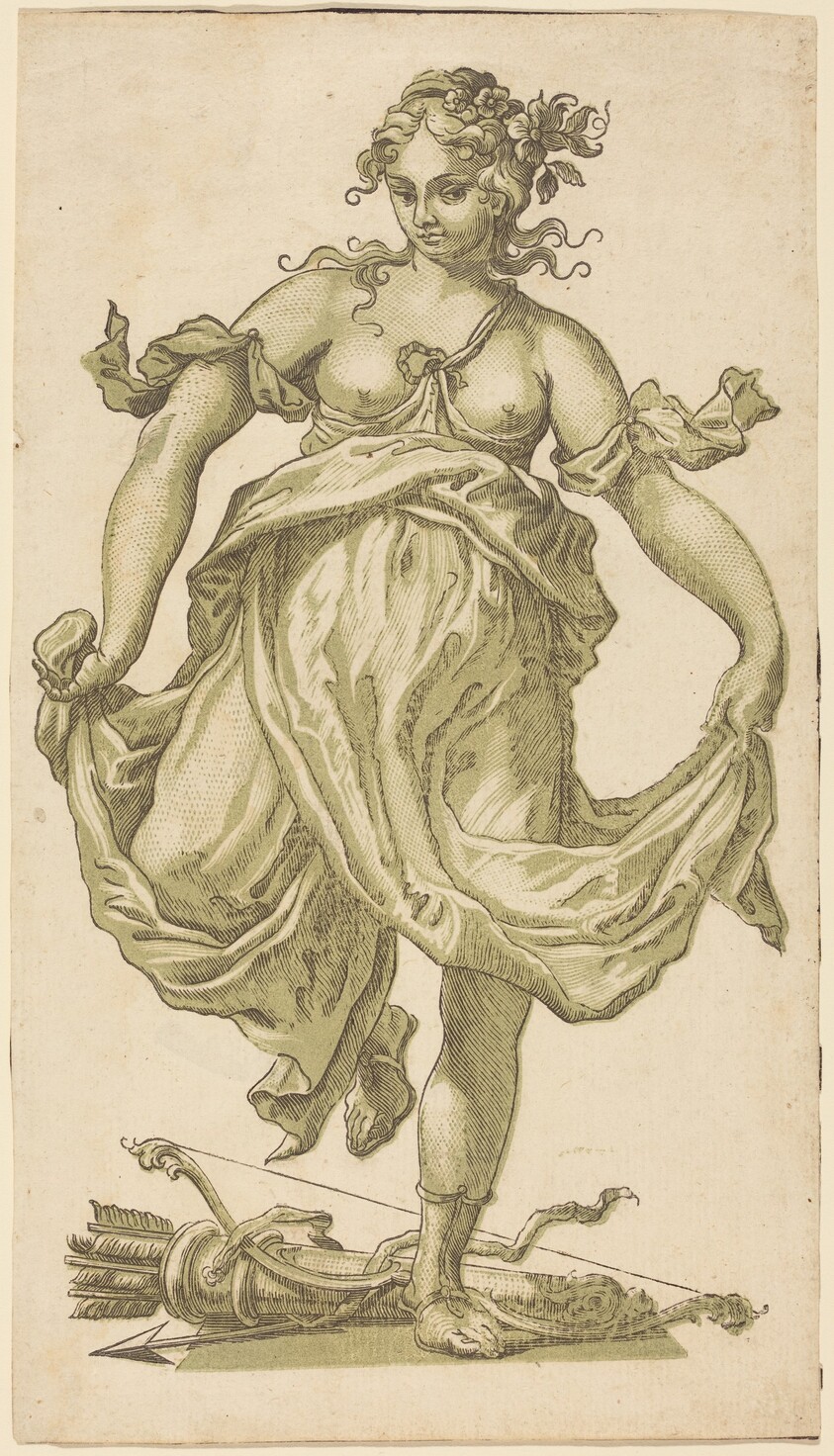 Dancing Nymph with Bow and Arrows