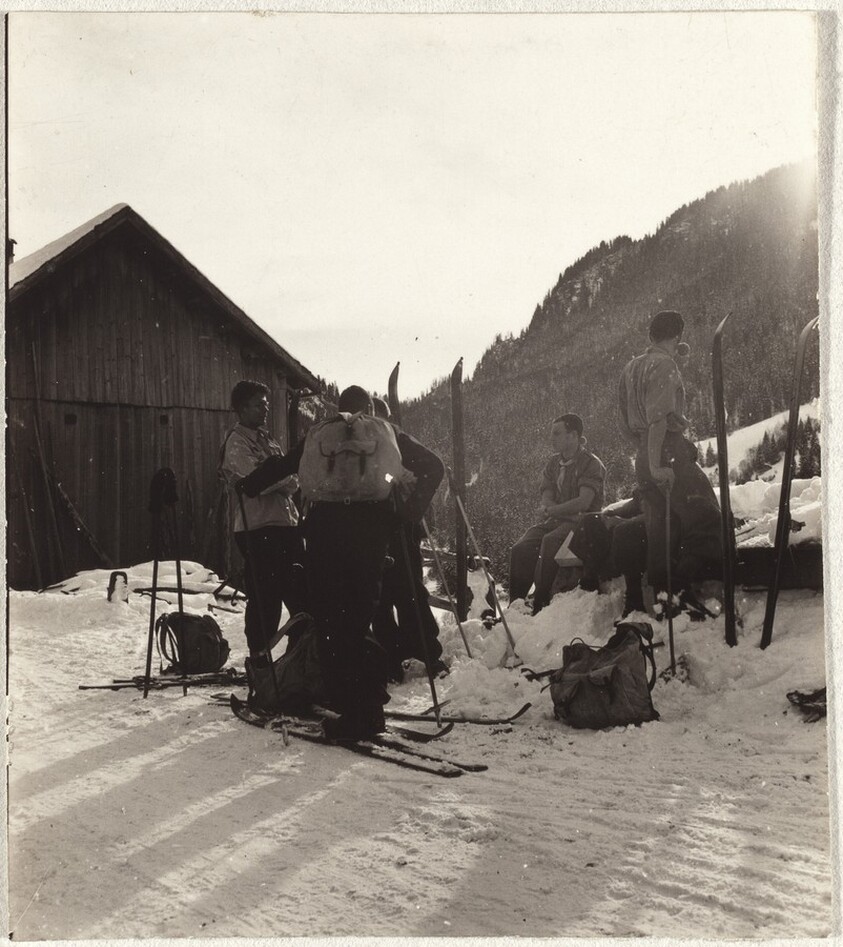 Skiers at camp--Sports