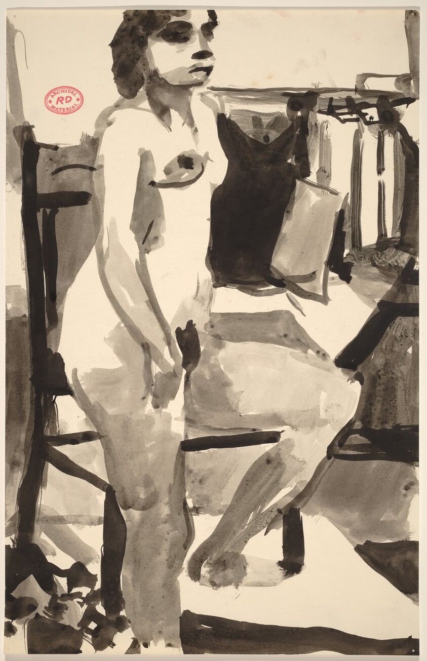 Untitled [female nude posing in studio]