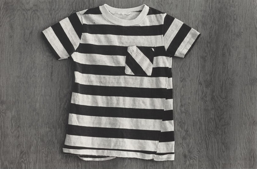 Striped T-shirt on Plywood