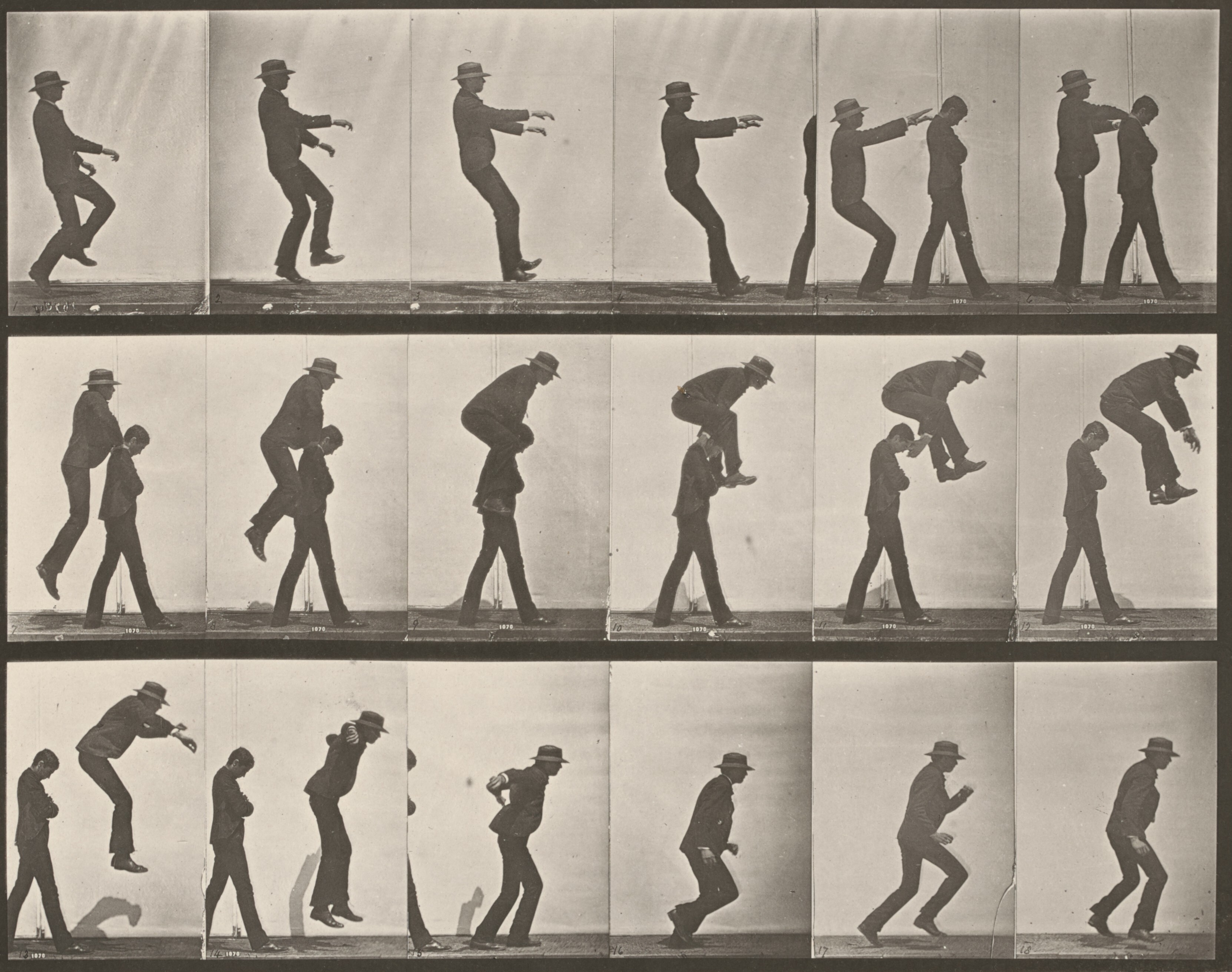 Plate Number 169. Jumping over boy's back (leapfrog) by Eadweard