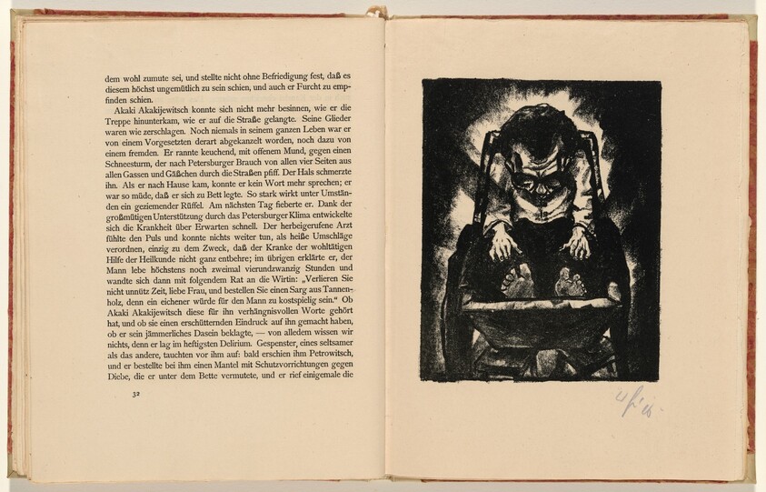 Akaki im Sarg aus Fichtenholz (Akaki in a Coffin of Spruce) (plate 10) from Der Mantel (The Coat)